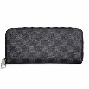 Louis Vuitton LV Damier Graphite Long Zippy Wallet W/ COA